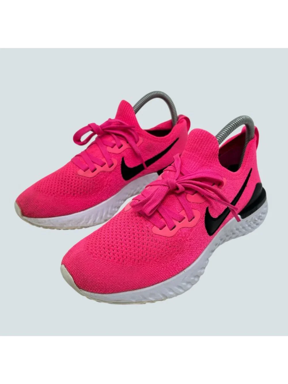 Nike Womens Epic React Flyknit Running Shoes Pink/Black US 7.5